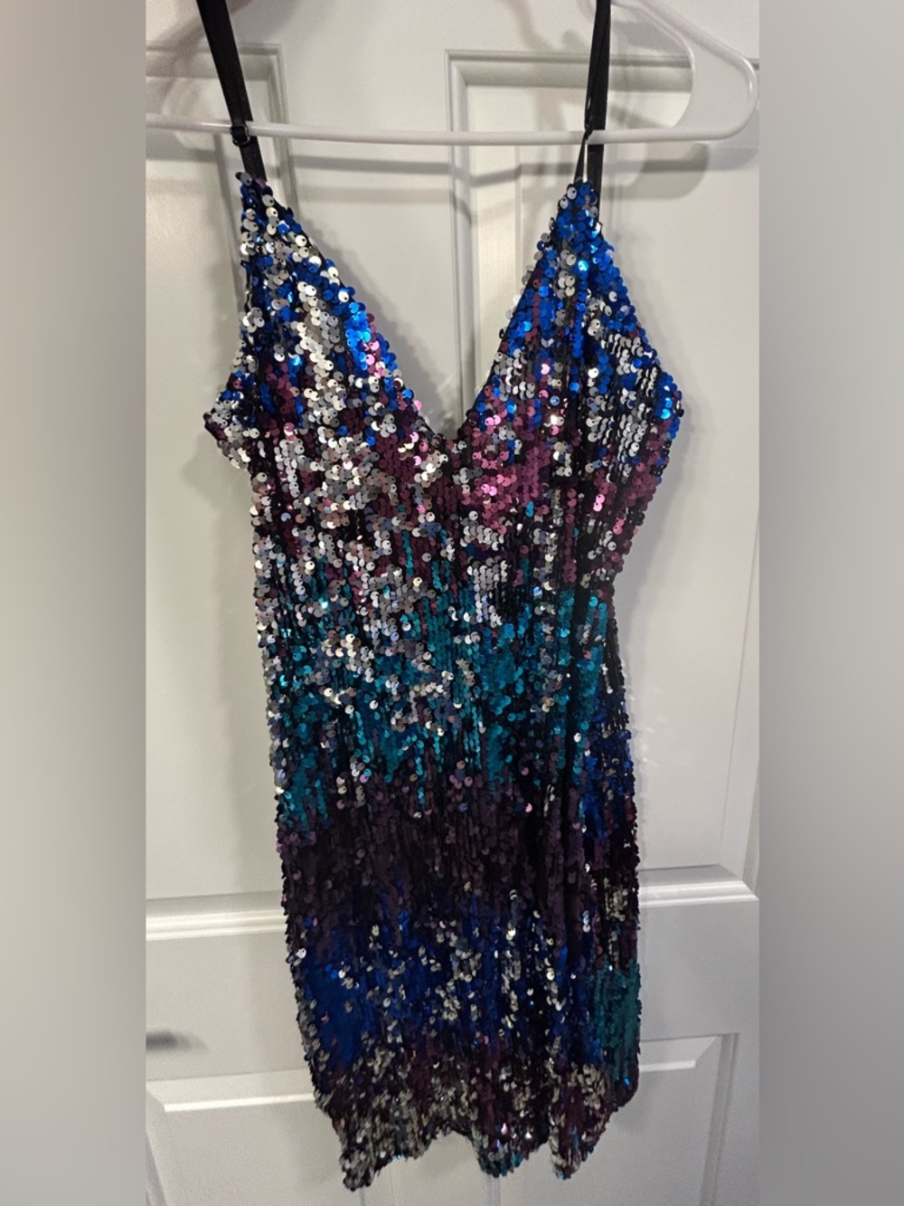 Sequin Ombre V-Neck Mini Dress